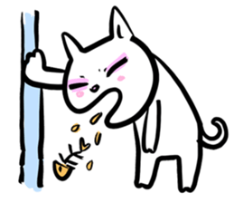 taro white cat sticker #8495899