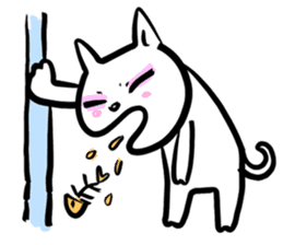 taro white cat sticker #8495899