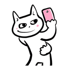 taro white cat sticker #8495901