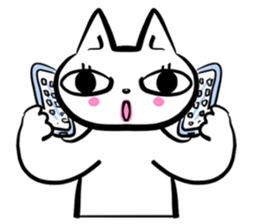 taro white cat sticker #8495902