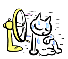 taro white cat sticker #8495904