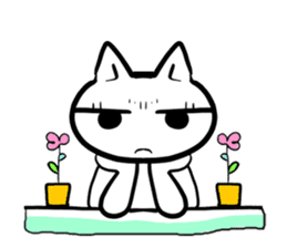 taro white cat sticker #8495905