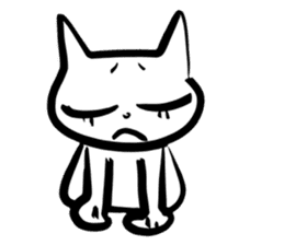 taro white cat sticker #8495912