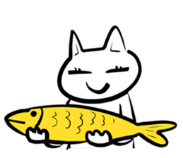 taro white cat sticker #8495915