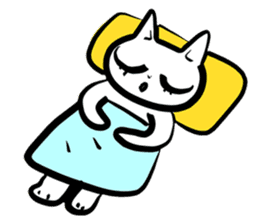 taro white cat sticker #8495918