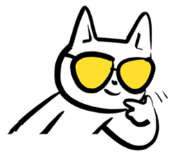 taro white cat sticker #8495919