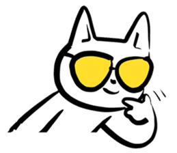 taro white cat sticker #8495919