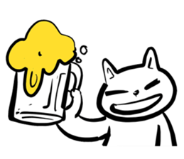 taro white cat sticker #8495922