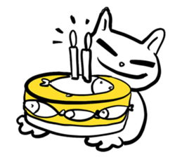 taro white cat sticker #8495928