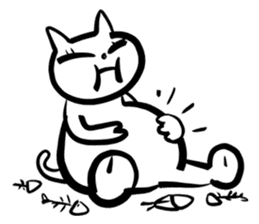 taro white cat sticker #8495929