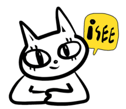 taro white cat sticker #8495930