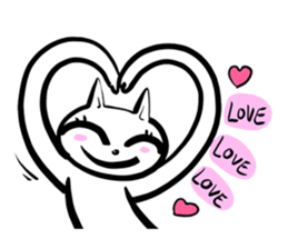 taro white cat sticker #8495931