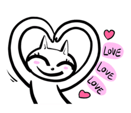 taro white cat sticker #8495931