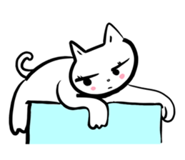 taro white cat sticker #8495933