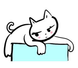 taro white cat sticker #8495933
