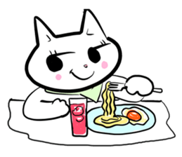 taro white cat sticker #8495934