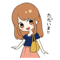 Busy girl at work and love sticker #8496009