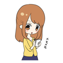 Busy girl at work and love sticker #8496016