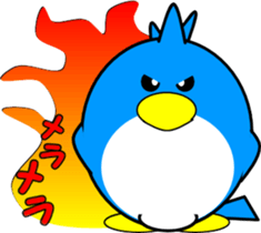 Heartwarming bear and bird sticker #8496349