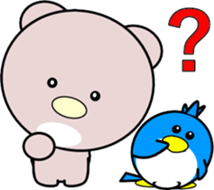 Heartwarming bear and bird sticker #8496356