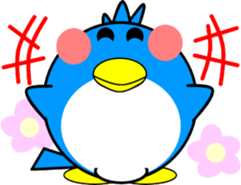 Heartwarming bear and bird sticker #8496361