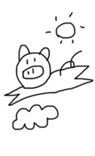 Picture of a cute pig sticker #8497762