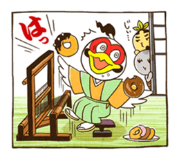 The three brothers in a samurai house sticker #8500181