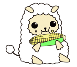Fluffy sheep living diary sticker #8509895