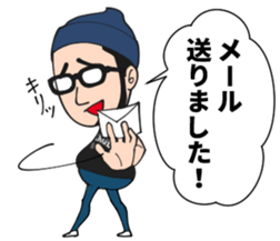 Hat , glasses , beard , chubby man sticker #8513817