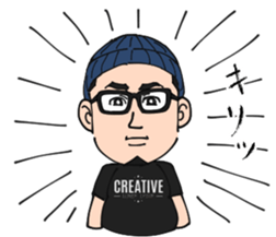 Hat , glasses , beard , chubby man sticker #8513839