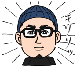 Hat , glasses , beard , chubby man sticker #8513840