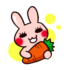 Pretty rabbit carrot sticker