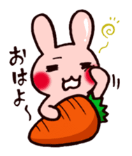 Pretty rabbit carrot sticker sticker #8517042