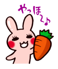 Pretty rabbit carrot sticker sticker #8517043