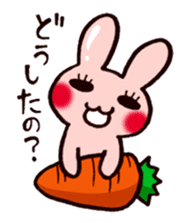 Pretty rabbit carrot sticker sticker #8517045