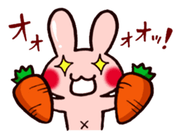 Pretty rabbit carrot sticker sticker #8517046