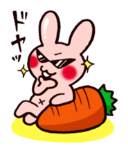Pretty rabbit carrot sticker sticker #8517047