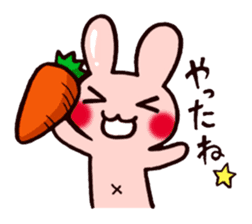 Pretty rabbit carrot sticker sticker #8517048
