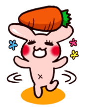 Pretty rabbit carrot sticker sticker #8517049