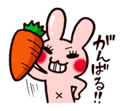 Pretty rabbit carrot sticker sticker #8517051