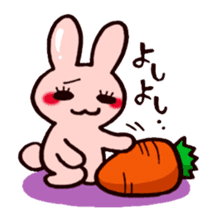 Pretty rabbit carrot sticker sticker #8517054