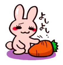 Pretty rabbit carrot sticker sticker #8517054