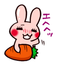 Pretty rabbit carrot sticker sticker #8517055