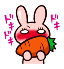 Pretty rabbit carrot sticker sticker #8517056