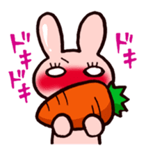Pretty rabbit carrot sticker sticker #8517056