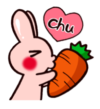 Pretty rabbit carrot sticker sticker #8517058