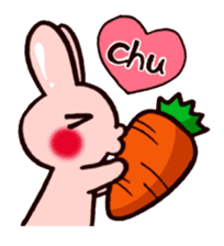 Pretty rabbit carrot sticker sticker #8517058