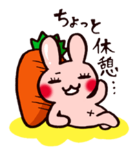 Pretty rabbit carrot sticker sticker #8517060