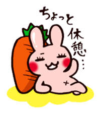 Pretty rabbit carrot sticker sticker #8517060