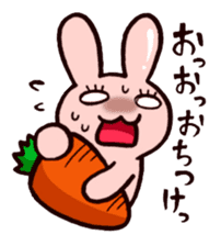 Pretty rabbit carrot sticker sticker #8517063